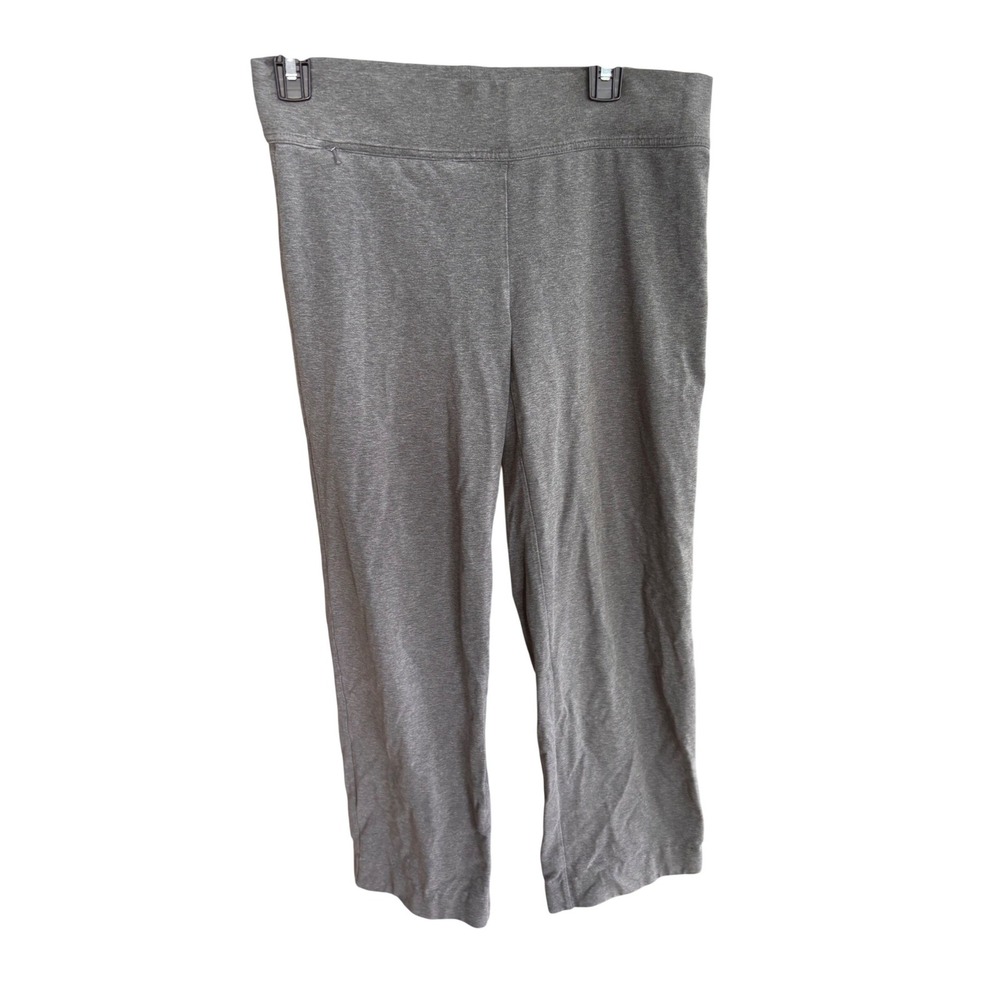 Lands End Starfish Gray Heather Knit Crop Pants Womens XS 2-4 Straight Leg‎ Zip